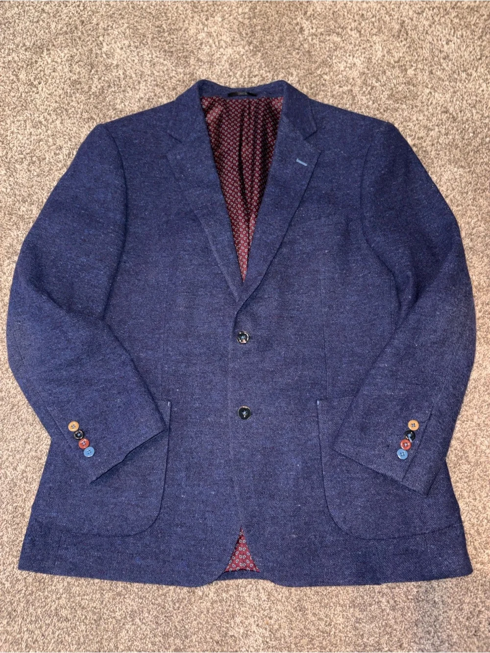 Tweed Renoir artwear blazer sports coat 44 navy